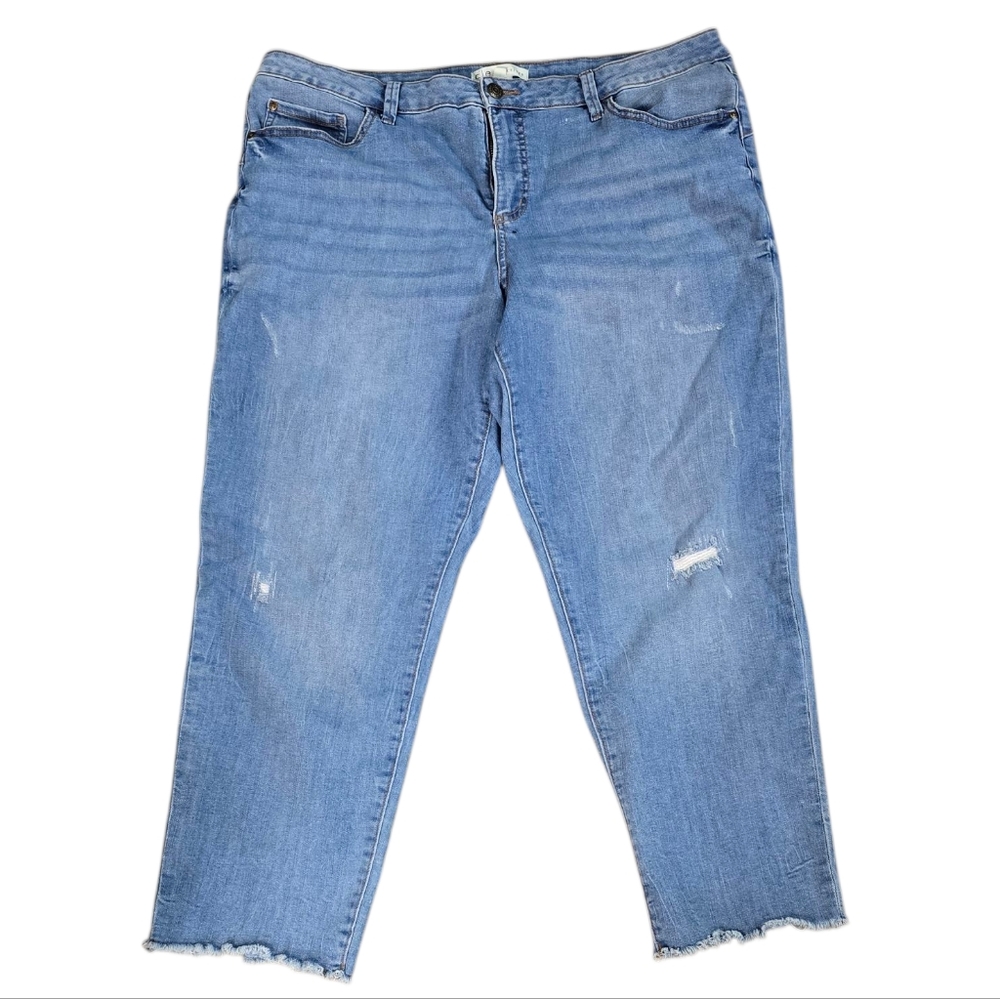 Cleo Petite PLUS SIZE Blue Ankle Cropped Jeans 16 SUPER SOFT